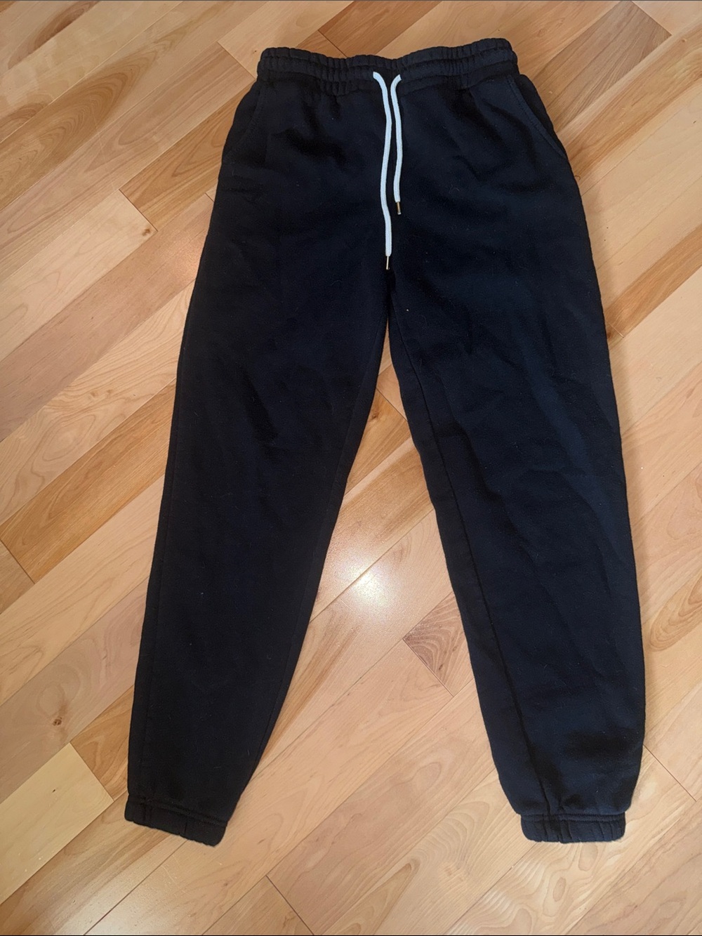 Classic Black Drawstring Joggers soft thick unisex